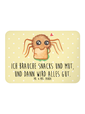 Mr. & Mrs. Panda Magnet Spinne Agathe Sandwich mit Spruch in Gelb Pastell