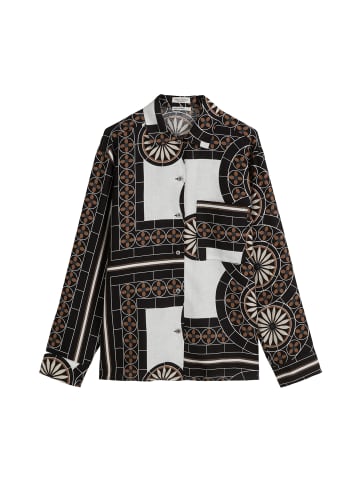 Marc O'Polo Print-Leinenbluse regular in multi/ white cotton