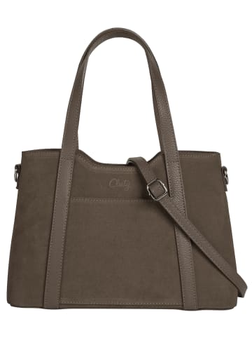 Cluty Handtasche echt Leder in grau