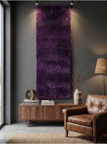KADIMA DESIGN Teppich Hochflor Shaggy Waschbar Einfarbig SALZACH Strapazierfähig in Violett