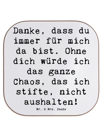 Mr. & Mrs. Panda Tisch-Untersetzer Spruch Dankbarkeit für Freund... in Weiß