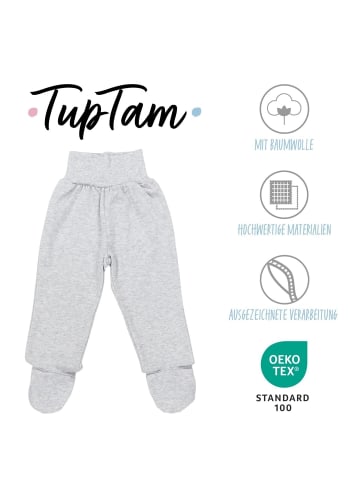 TupTam Baby Jungen Strampelhose mit Fuß 3er Pack in grau Modell 1