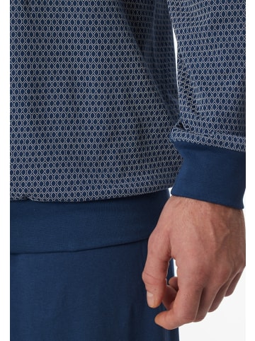 Schiesser Pyjama lang für Herren in blau