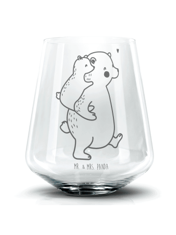 Mr. & Mrs. Panda Cocktail Glas Papa Bär ohne Spruch in Transparent