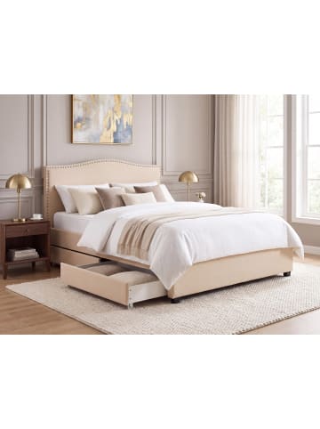 Beliani 6-tlg Doppelbett MONTPELLIER in Beige