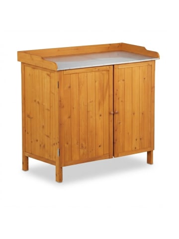 relaxdays Pflanztisch in Orange - (B)94 x (H)94 x (T)47 cm