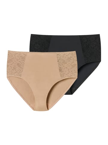 Schiesser Midislip Air Spitze in maple-schwarz