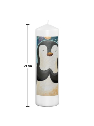 Mr. & Mrs. Panda Kerze Pinguin Universum Design ohne Spruch in Weiß