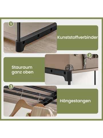 SONGMICS Kleiderschrank Rylan in Taupe - (B)43 x (H)182 x (T)138 cm