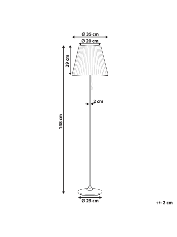 Beliani Stehleuchten TORYSA in Messing/Weiß - (W) 35 x (H) 148 x (L) 35 cm