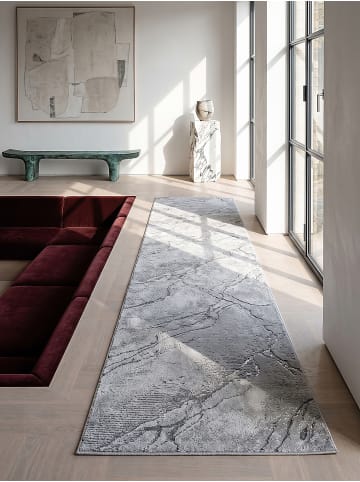 KADIMA DESIGN Läufer Abstrakt pflegeleicht Wohnzimmer Schlafzimmer Flur Esszimmer in Grau