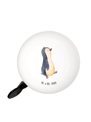 Mr. & Mrs. Panda XL Fahrradklingel Pinguin mHerzieren ohne Spruch in Weiß
