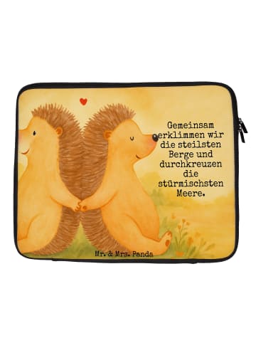 Mr. & Mrs. Panda Laptop Tasche Igel händchenhaltend Design mit S... in Weiß