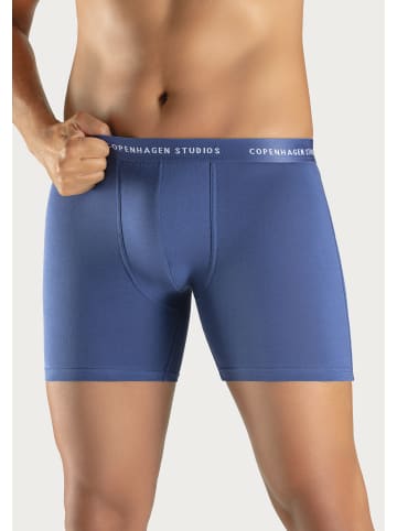 Copenhagen Studios Langer Boxer in hellblau/ blau / navy