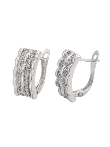 NAEMI Women Earrings in Silver White