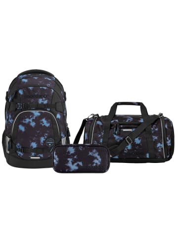 Coocazoo Schulrucksack-Set MATE Midnight Dust 3-teilig in Schwarz/Blau