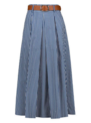 Zero  Baumwollrock mit Gürtel in Dark Blue/White