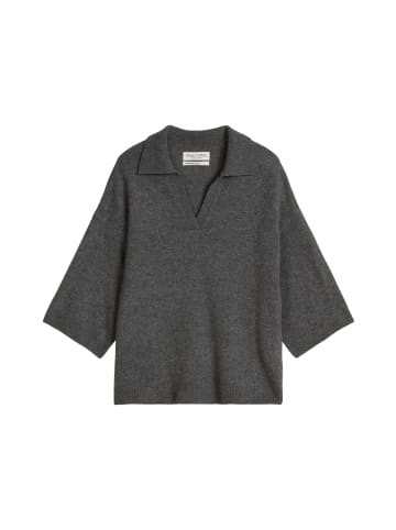 Marc O'Polo Strick-Poloshirt loose in Middle Grey Melange