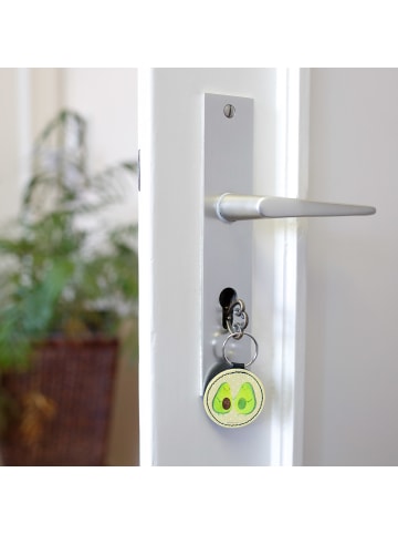 Mr. & Mrs. Panda Anhänger Avocado Pärchen ohne Spruch in Gelb Pastell