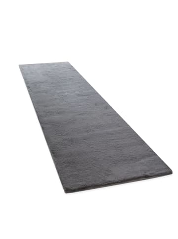 KADIMA DESIGN Hochflor Teppich Unifarben schmutzabweisend in Anthrazit