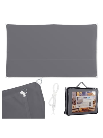 relaxdays Sonnensegel in Grau - (B)200 x (T)400 cm