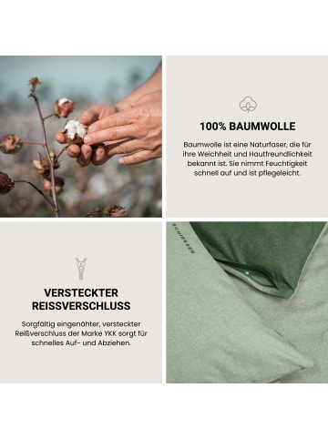 Schiesser Feinbiber-Bettwäscheset Doubleface in Grün