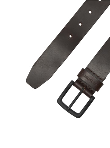 Jack & Jones Legerer Echtleder Gürtel Klassischer Leather Belt JACROMA in Dunkelbraun