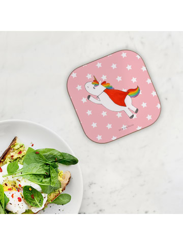 Mr. & Mrs. Panda Tischuntersetzer Einhorn Super ohne Spruch in Rot Pastell