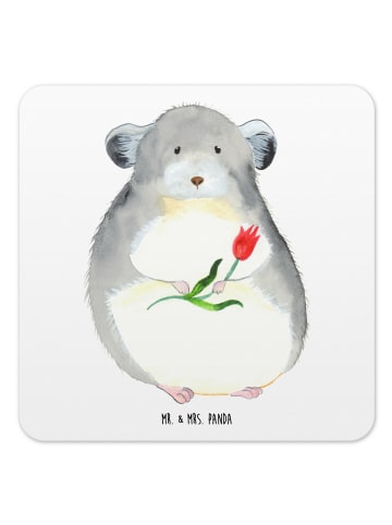 Mr. & Mrs. Panda Untersetzer Chinchilla Blume ohne Spruch in Weiß