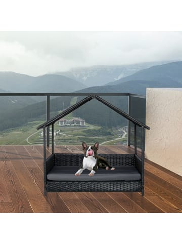 relaxdays Hundeliege in Anthrazit - (B)90 x (H)81 x (T)68 cm