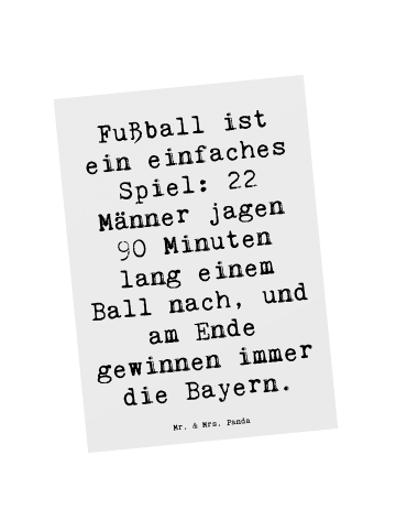 Mr. & Mrs. Panda Postkarte Spruch Fußball Bayern mit Spruch in Weiß