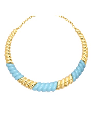 Luxenter Halskette mit 18-karätigem Gelbgold-Finish und blauem Harz – Rawil