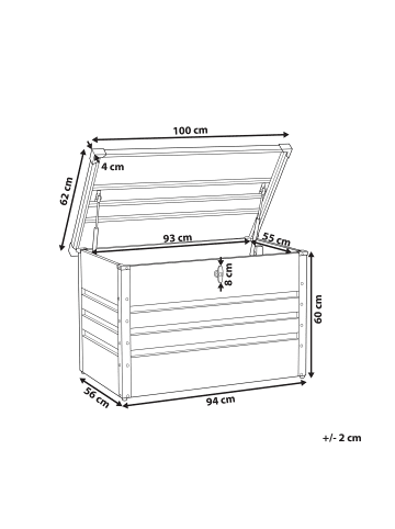 Beliani Truhe CEBROSA in Grün - (W) 100 x (H) 64 x (L) 62 cm