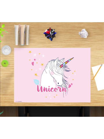 Cover-your-desk.de  Schreibtischunterlage "Unicorn Muster" in Rosa (L)60 x (B)40