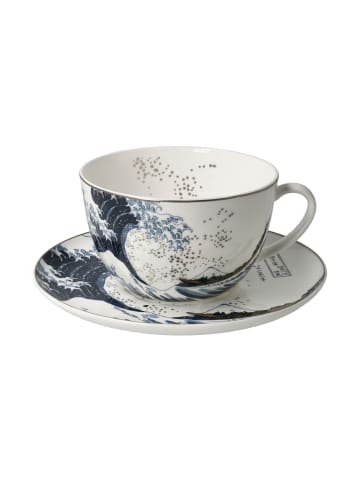 Goebel Milchkaffeetasse " Hokusai  Die Welle " in blau weiß