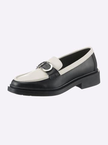 Heine Slipper in schwarz-beige