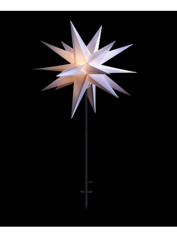 Sterntaler Dekostern | Weihnachtsstern Kunststoff | 18-Zacker mit Ständer | Weiß