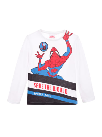 Spiderman Langarmshirt Longsleeve in Weiß