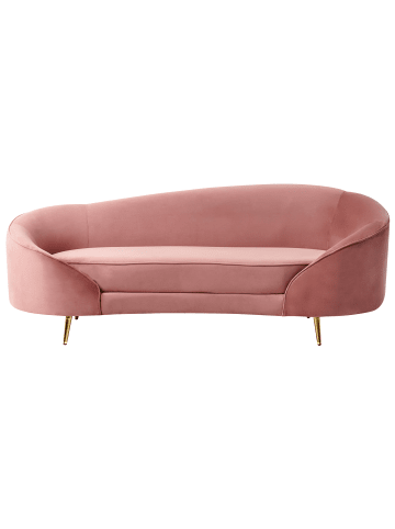 Beliani 3-Sitzer Sofa SAVAR in Rosa/Gold - (W) 183 x (H) 75 x (L) 85 cm