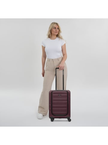 Redolz Essentials 17 4-Rollen Kabinentrolley 55 cm Soft-Pocket Laptopfach burgundy
