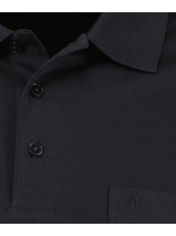 Ragman Poloshirt Langarm in Schwarz