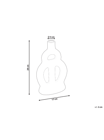 Beliani Blumenvase KOZANI in Beige - (W) 17 x (H) 28 x (L) 9 cm