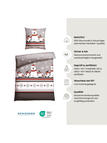 Schiesser Feinbiber-Bettwäsche-Set Dida in Grau