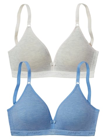 PETITE FLEUR Bralette-BH in blau-meliert+creme-meliert