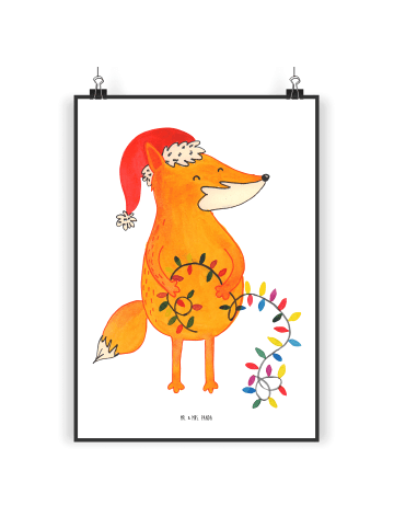 Mr. & Mrs. Panda Plakat Fuchs Weihnachten ohne Spruch in Weiß