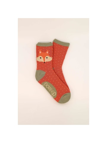 Powder Socken Cheeky Fox Face in Tangerine