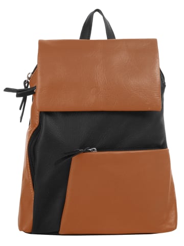 Cluty City-Rucksack echt Leder in cognac