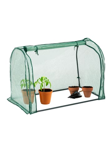 relaxdays Foliengewächshaus in Transparent/ Grün -  (B)113 x (H)80 x (T)70 cm