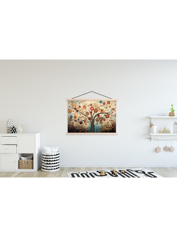 MuchoWow Poster mit Leiste Stilvoller Baum