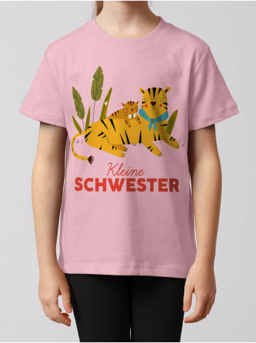 wat? Apparel T-Shirt Tiger Kleine Schwester in Rosa